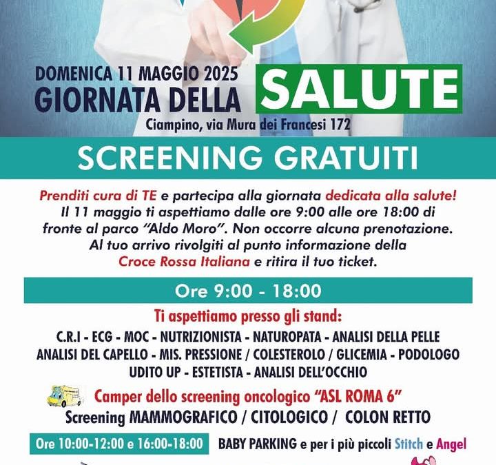 Grande Successo per la Giornata della Salute 2025 a Ciampino: Prevenzione e Comunità al Parco Aldo Moro
