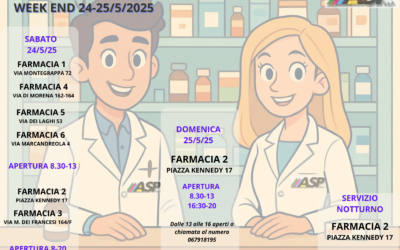 FARMACIE DI TURNO WEEK-END 24-25 MAGGIO 2025