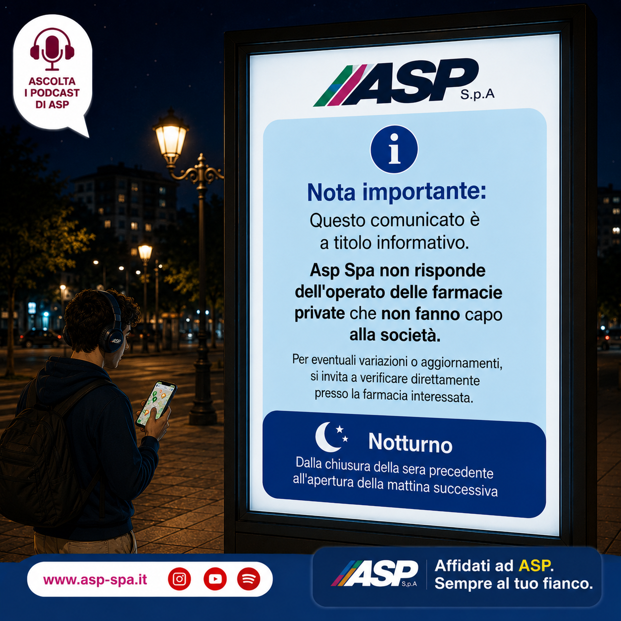 Locandina informativa 5 - Turno notturno e chiusure estive