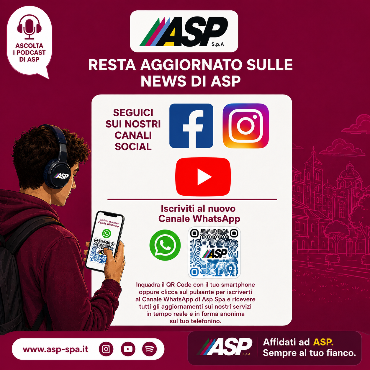 Locandina informativa 6 - Canale WhatsApp, Podcast e Social